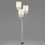 3-Light Crystal Pendants Floor Lamp, 64", White