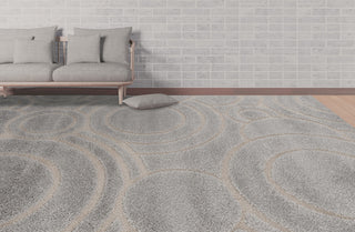 Amer Rugs Sirocco SIR-5 Gray Gray Shag - 6'7"x6'7" Round Area Rug