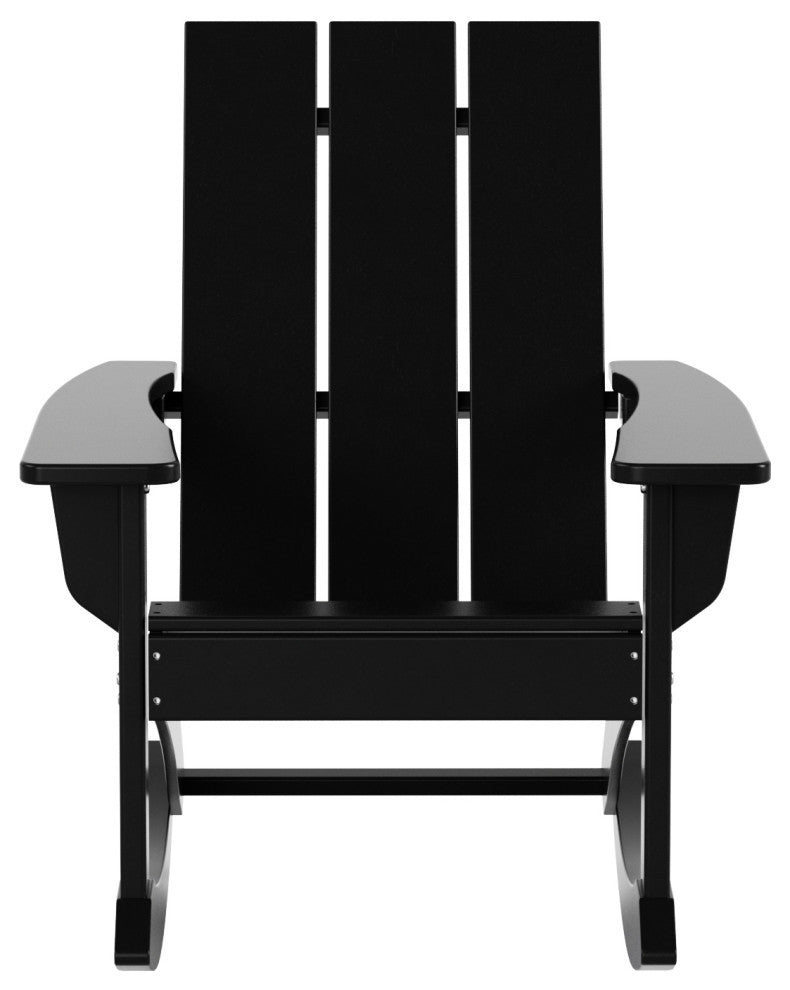 WestinTrends Modern Adirondack Outdoor Patio Rocking Chair, Porch Rocker, Black