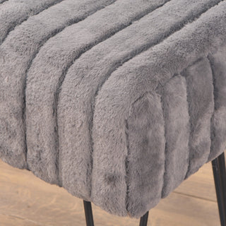Serenta Super Mink Ottoman, Charcoal, 19''x13''x17''