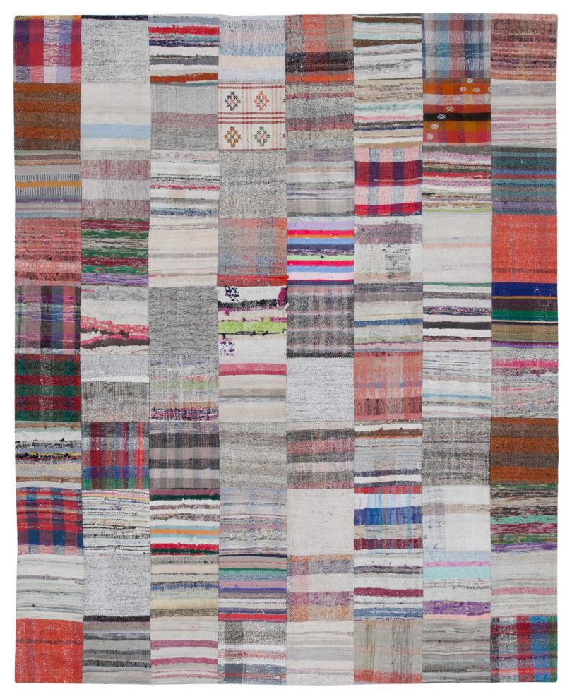 Rug N Carpet - Handmade Turkish 7' 9'' x 9' 10'' Tribal Patchwork Kilim Rug