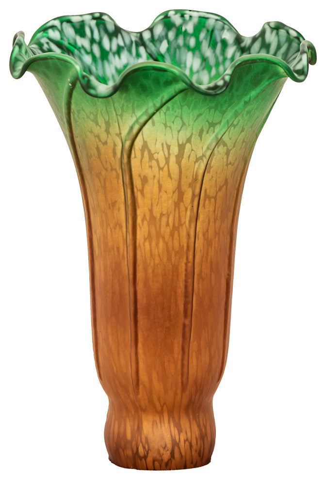 Meyda lighting 10192 4"W X 6"H Amber/Green Pond Lily Shade
