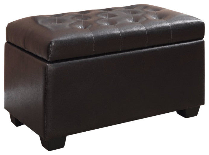 Multifunctional Tufted Storage Ottoman, Dark Brown