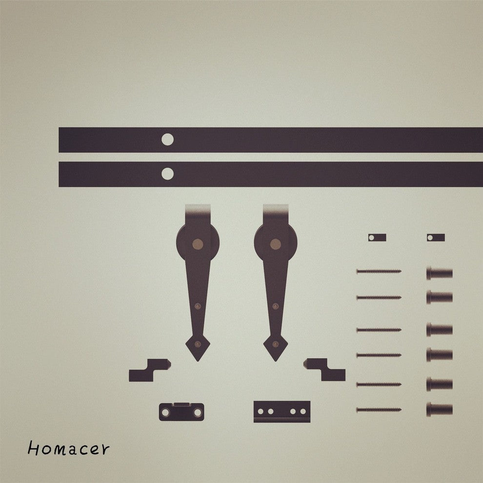 Mini Sliding Barn Door Hardware Kit, Arrow Design, 72", Single