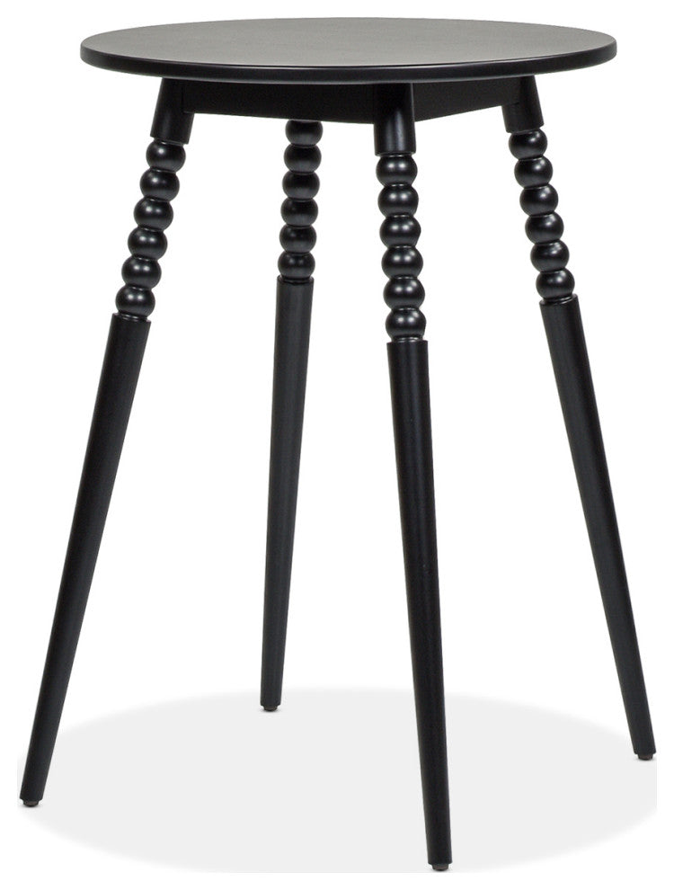 Breda 25" Round Counter-Height Bistro Dining Table With Spindle Legs, Black