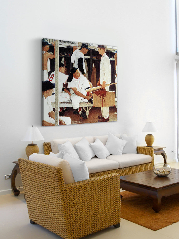 "The Rookie" Painting Print on Canvas by Norman Rockwell