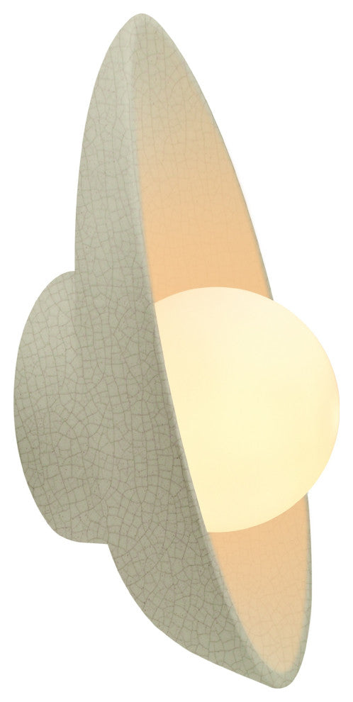 Ambiance Oval Coupe Wall Sconce, Celadon Green Crackle