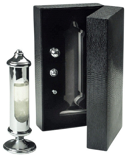 Weems and Plath Chrome Stormglass in Black Gift Box