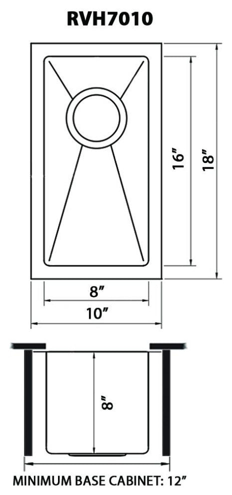 Ruvati 10 inch Undermount Bar Prep Tight Raduis 16 Gauge Kitchen Sink Stainless