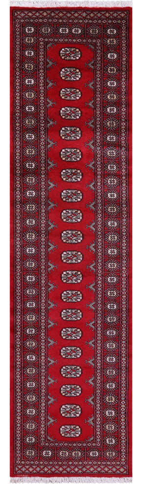 Signed Silky Bokhara Handmade Wool Runner Rug 2' 7" X 9' 10" - Q13782
