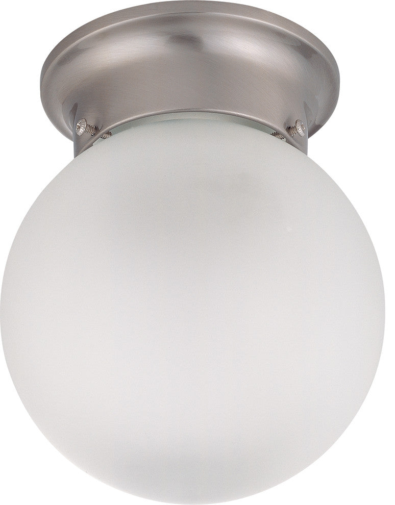Nuvo 1-Light Close-to-Ceiling Light Fixture, Brushed Nickel