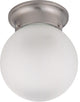 Nuvo 1-Light Close-to-Ceiling Light Fixture, Brushed Nickel