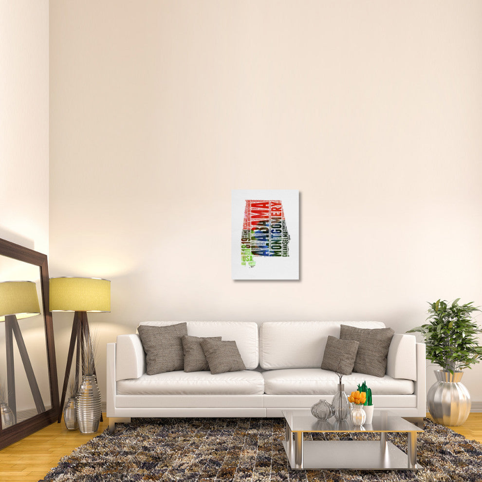 "Alabama Watercolor Word Cloud" Fine Art Print