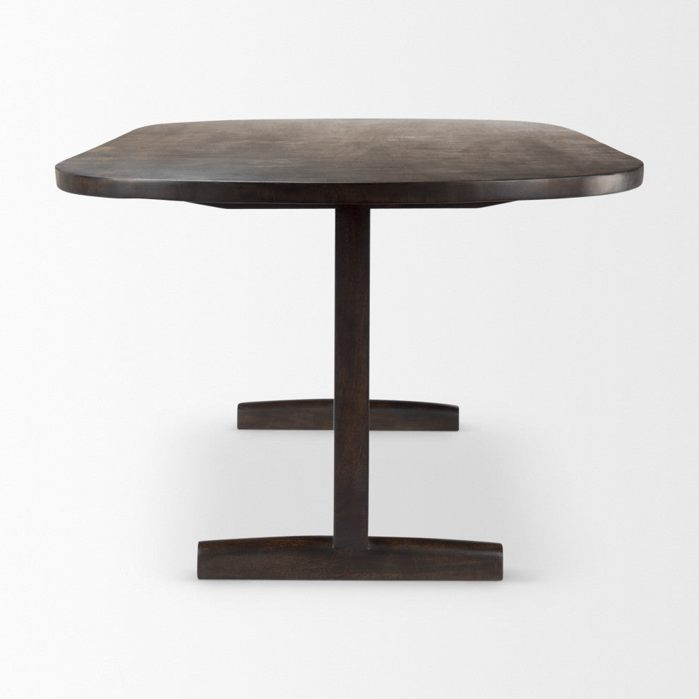 Viktor 94"L Dark Brown Solid Wood Dining Table