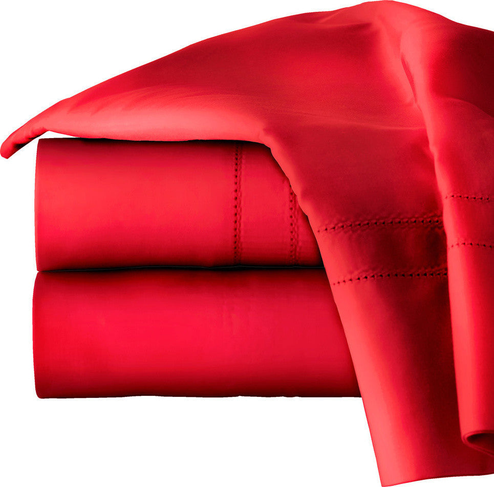 Pointehaven 620TC Long Staple Cotton Sheet Set, True Red, Queen