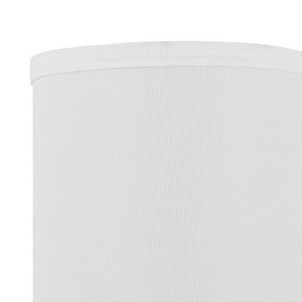 Benzara BM282177 Liam 25" Wall Lamp, Hardback Fabric Shade, 1 LED Metal, Silver
