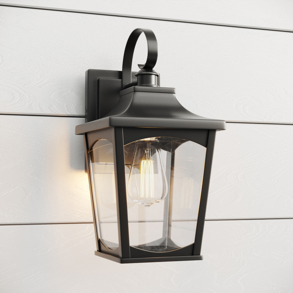 1 Light 6 in. Powder Coated Black Outdoor