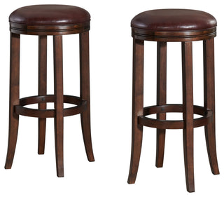 Natick Bar Stool, Set of 2, Distressed Walnut, Bar Height