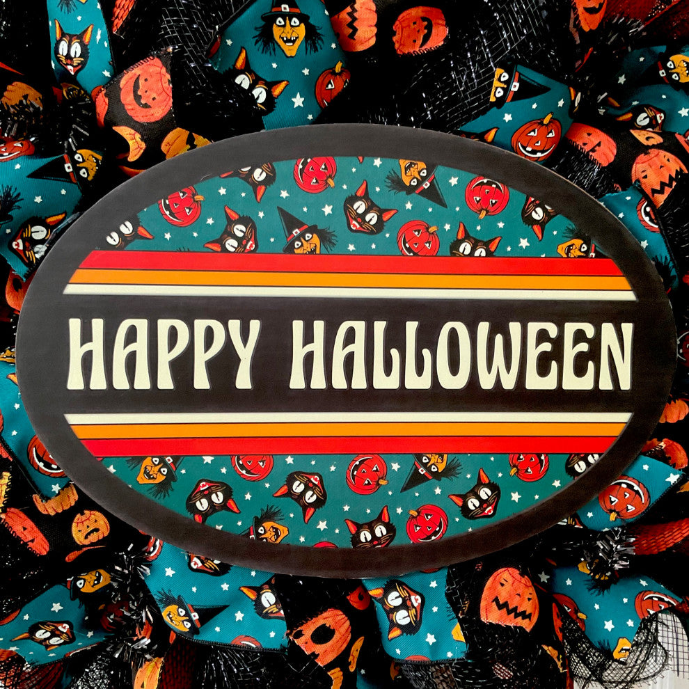 Happy Halloween Old Fashioned Handmade Wreath