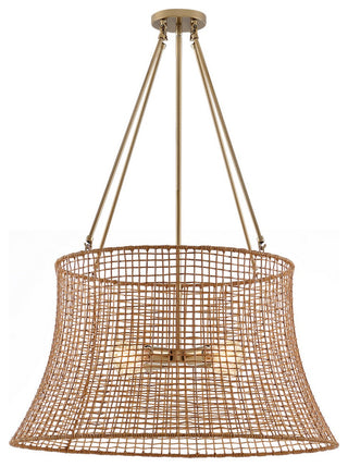 Longleaf 4-Light Outdoor Chandelier, Burnished Brass