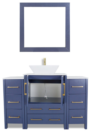 Vanity Art Bathroom Vanity Set With Sink, Blue, 48", Standard Mirror