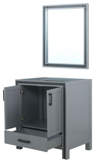Ziva Transitional Dark Grey 30" Single Vanity, no Top and 28" Mirror