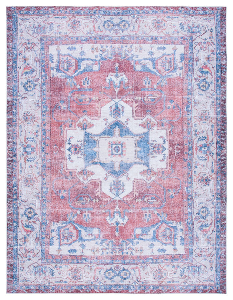 Safavieh Serapi SEP355 Rug Machine-Washable, Red/Ivory, 6'7"x9'
