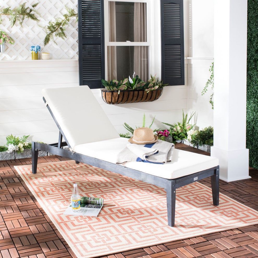Safavieh Montclair Indoor/Outdoor Sunlounger, Dark Slate Gray