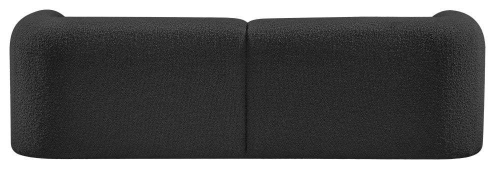 Emory Boucle Fabric Upholstered Upholstered Sofa, Black