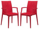 LeisureMod Weave Mace Indoor/Outdoor Chair With Arms, Set of 2