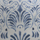 Xenia Blue Printed Faux Linen Sheer Fabric Sample, 4Wx4L
