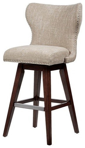 Hancock Wingback 30" Bar Stool, Light Brown
