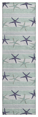 Addison Premium Washable Mayfield AMF191 Blue 2'3" x 7'6" Runner Rug