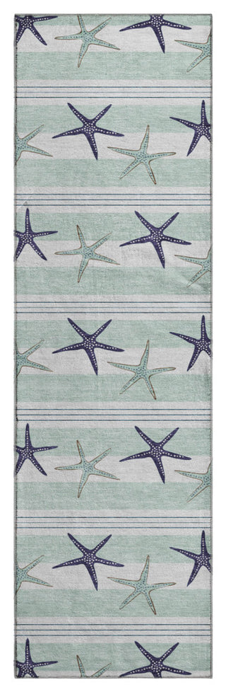 Addison Premium Washable Mayfield AMF191 Blue 2'3" x 7'6" Runner Rug