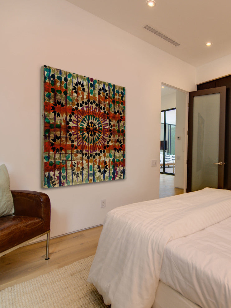 "Enchanted" Print on Natural Pine Wood, 32"x32"