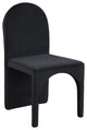 Summer Velvet Upholstered Dining Arm Chair (Set of 2), Black, Side Chair