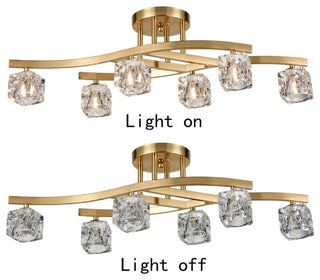 Modern Crystal Ceiling Lights Gold-6 Light