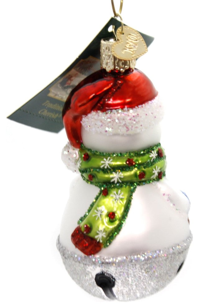 Old World Christmas Jingle Bell Snowman Glass Ornament Mittens Scarf 24186.