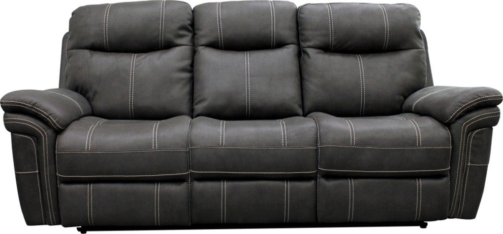 Linus Hudson Grey Power Reclining Sofa and Loveseat