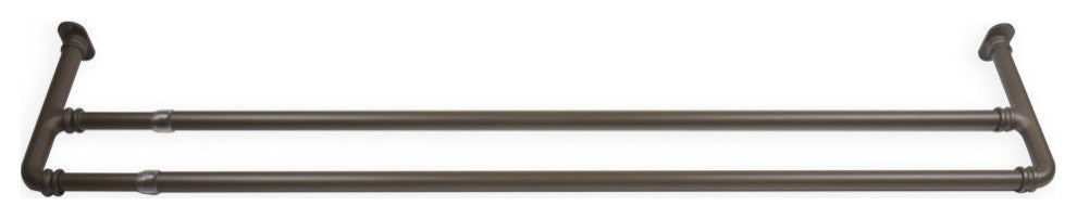 5/8" Double Blackout Curtain Rod 84-120", Antique Brass
