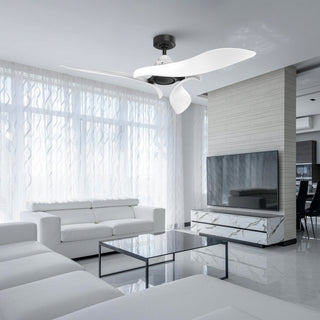 54 in. Indoor White Modern Ceiling Fan without Light