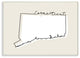 Connecticut Home State Map Neutral Print Design, 10"x15"