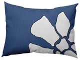 Petal Lines Decorative Lumbar Pillow, Blue, 14x20"