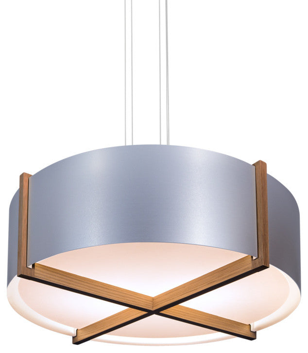 Plura 24 Flushmount, Walnut, Brushed Aluminum, Gu-24 Socket