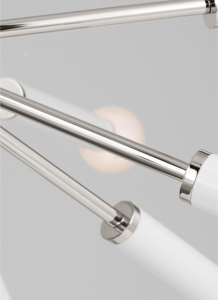 Monroe Down Chandelier, Polished Nickel