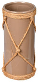 Vickerman Fq199108 8" Sandstone Ceramic Vase In Jute Rope