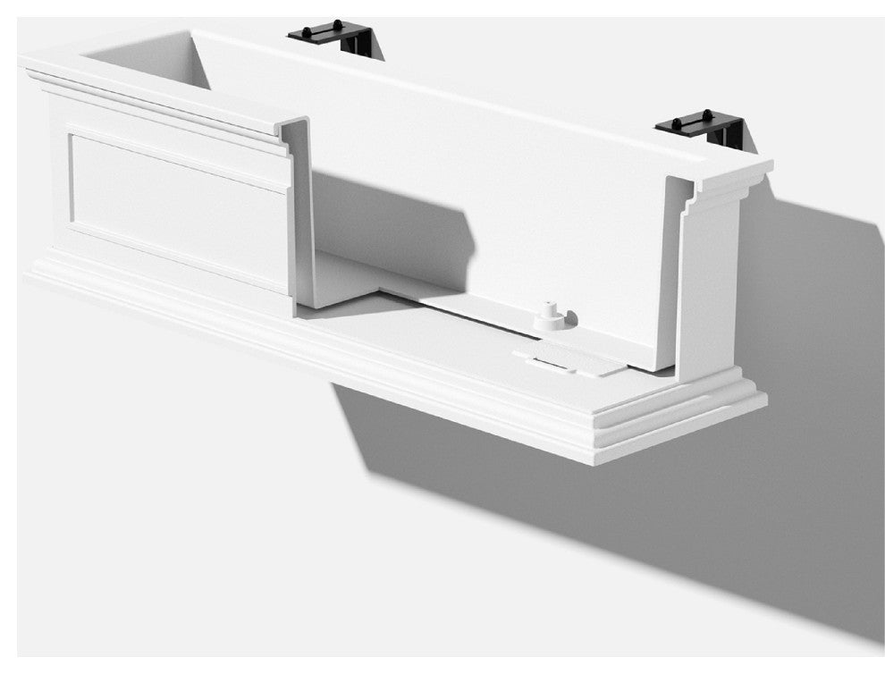 Brixton Window Box Planter With Bracket, 36", White, 36 Inch, 1 Pack