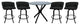 Swivel Counter Metal Pub Set - Joey Stools 26" or 30", Black Lava - Black, 30", Crackle