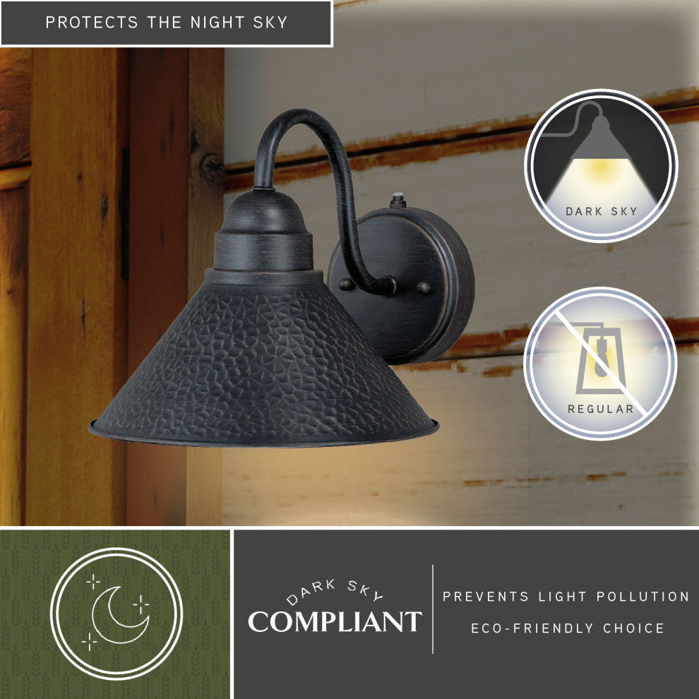 Outland 9.75" Outdoor Wall Light Aged Iron and Light Gold