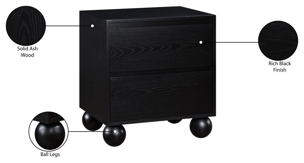 Kent Bedroom Set, Black, Nightstand